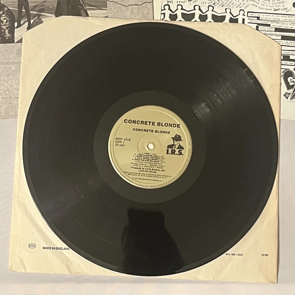 CONCRETE BLONDE - Self-Titled Album - UK 1st Press Vinyl LP - 1986 I.R.S. 5835 Foto 3 de 4