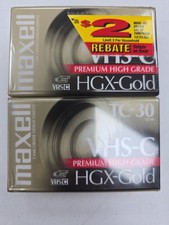 Maxwell VHS-C TC-30 HGX-Gold Premium High Grade Video Tapes New Sealed