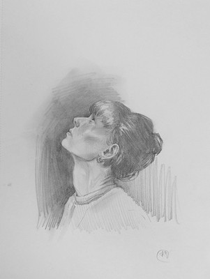 Kleines Portrait #33 - 3x4'' - Originalzeichnung auf 150 g/m² Papier (kein Druck)