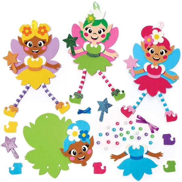 Moosgummi Feen Bastelset 5Er Pack Mit Perlen FüR Kindergeburtstag Baker Ross-image