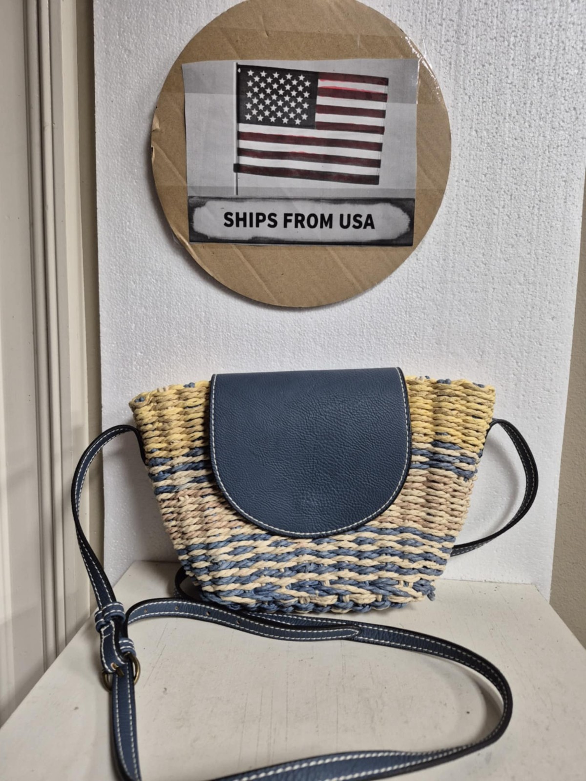 Universal Thread Small Wicker Handbag Multicolored - image 1