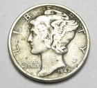 1942-P MERCURY DIME,BETTER GRADE,VISABLE BANDS,NICE COIN!!!!(A6)