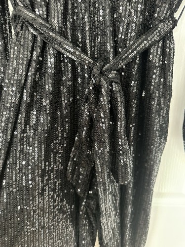 Coast Sequin Jumpsuit Size 12 - Long Sleeve With Plunge Neckline - Picture 7 of 7