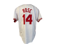 CUSTOM UNSIGNED PETE ROSE WHITE JERSEY XL