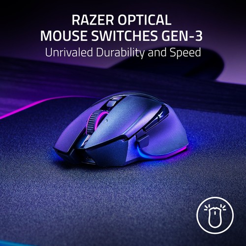 Souris de jeu ergonomique sans fil Razer Basilisk V3 Pro 35K RGB noire - Photo 7/8