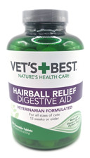 Vet&rsquo;s Best Cat Hairball Relief Digestive Aid 180 Chewable Tablets Sealed Ex:7/28