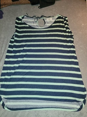 Gina Benotti T-Shirt Shirt Top blau mint gestreift Gr. L 44/46