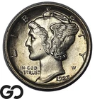 1923 Mercury Dime 10C Silver Coin Gem BU++ Full Split Bands, Nice Luster FSB
