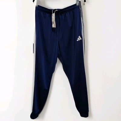 Adidas Mens XL Blue Tricot Tapered Jogger Pants Three Stripe Runs Small