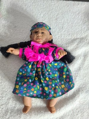 GI-GO Toys Girl Play Doll Medium Dark Complexion Brown Eyes Black Hair Outfit