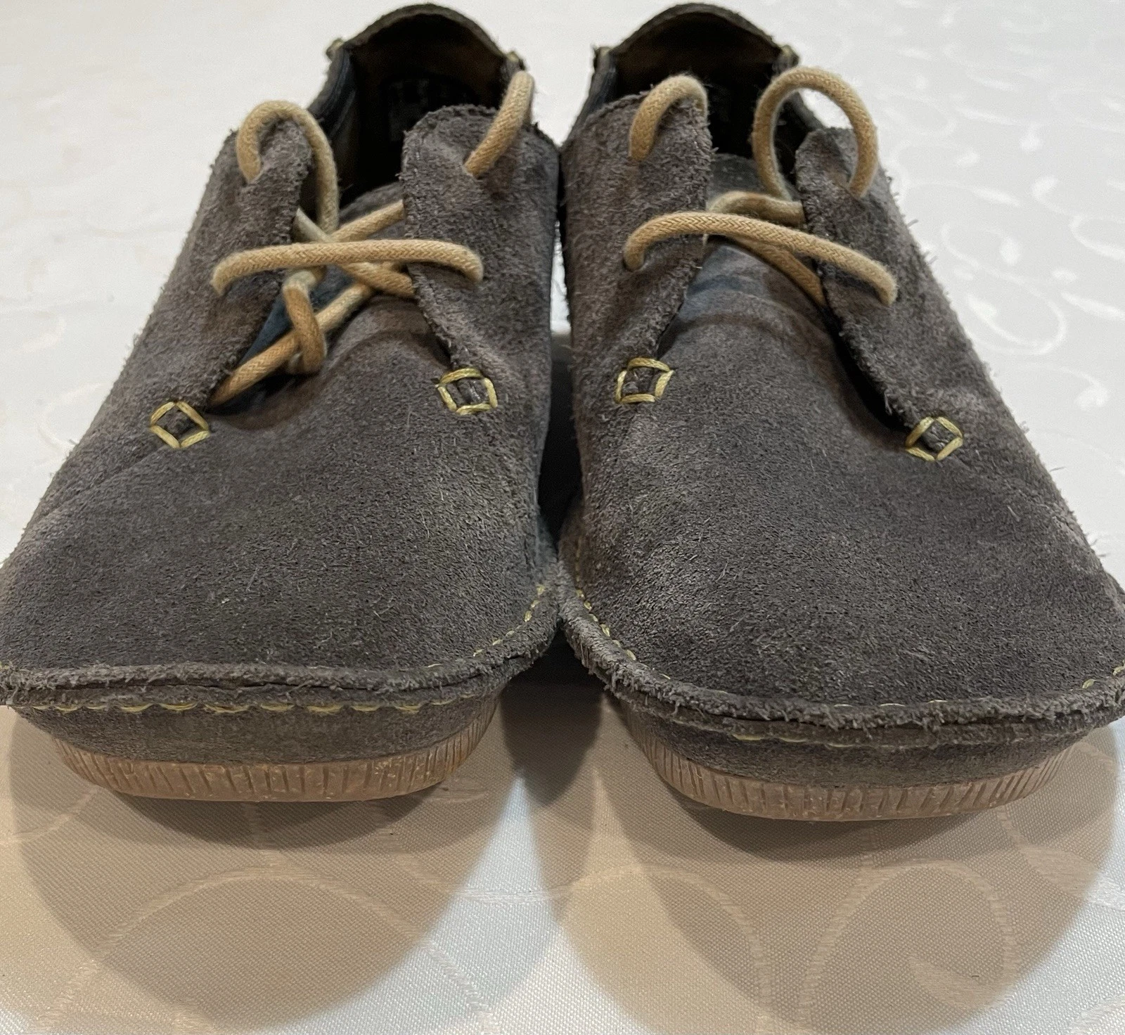 Scarpe stringate Clarks Artisan Janey Mae donna grigio scamosciato Oxford taglia 6 5 EU 37