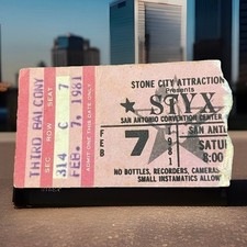 Styx (2/7/1981) San Antonio Convention Center Arena (Texas) Ticket Stub