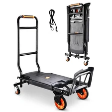 Folding Hand Truck，500lbs Capacity Heavy Duty Carrying Hand Cart，Ironton Stee...