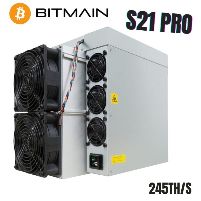 Bitmain Antminer S21 Pro 245Th 3675w BTC/BCH ASIC MINER US Stock