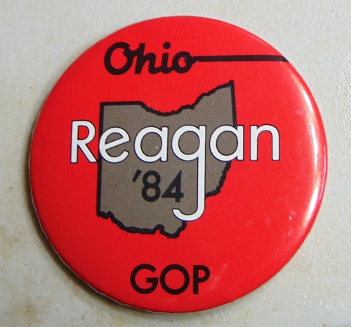 Ronald Reagan 1984 Ohio campagna spilla bottone politico