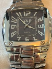 Y&F - Large gents silver and black wristwatch - Untested