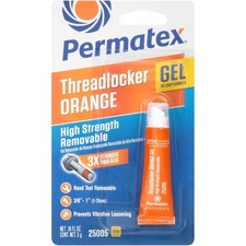 Permatex 25005 High Strength Removable Threadlocker Orange Gel, 5 g 6 ml