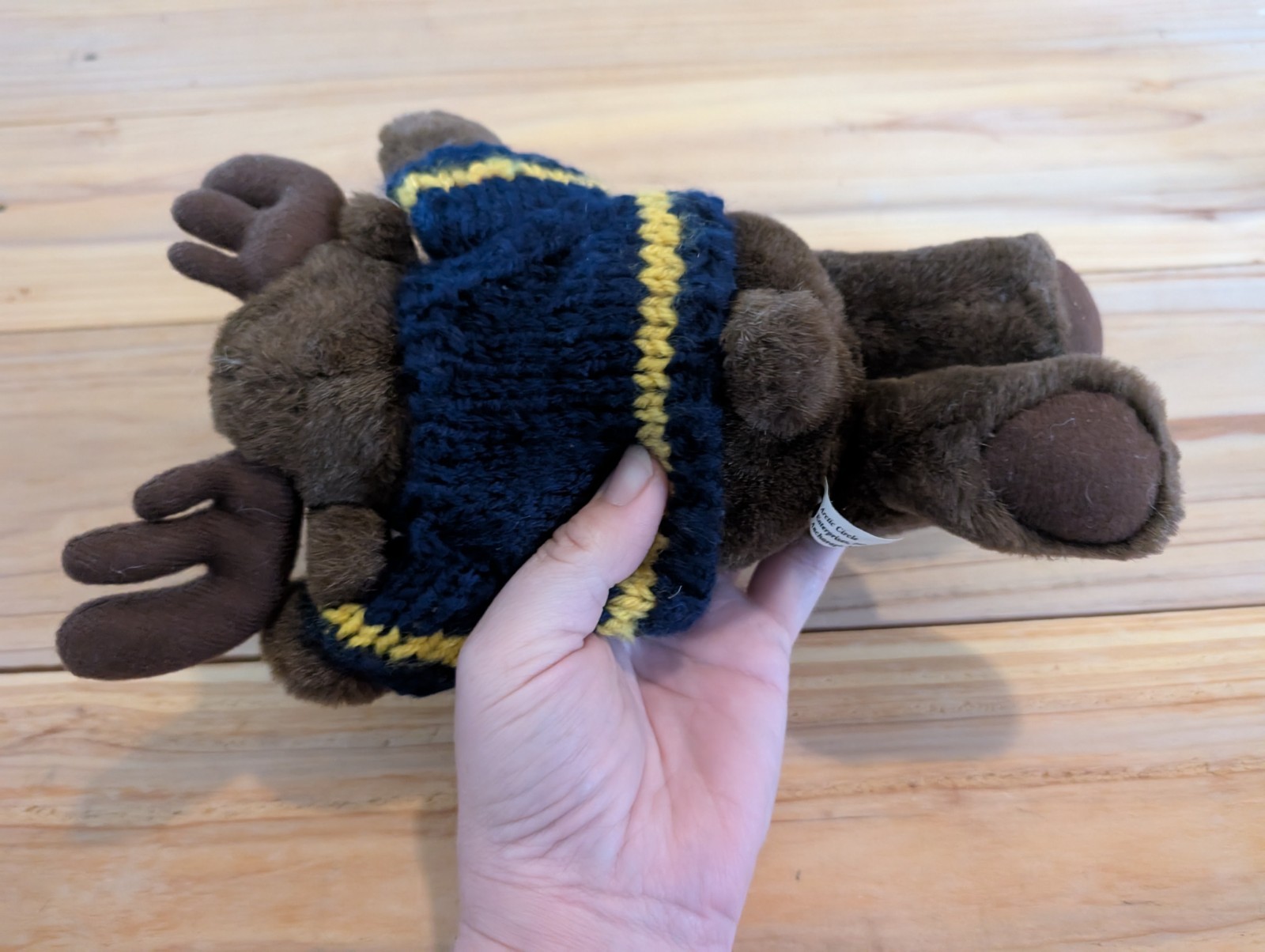 Alaska Moose Plush Stuffed Animal W/ Knit Sweater Artic Circle Enterprises Brown