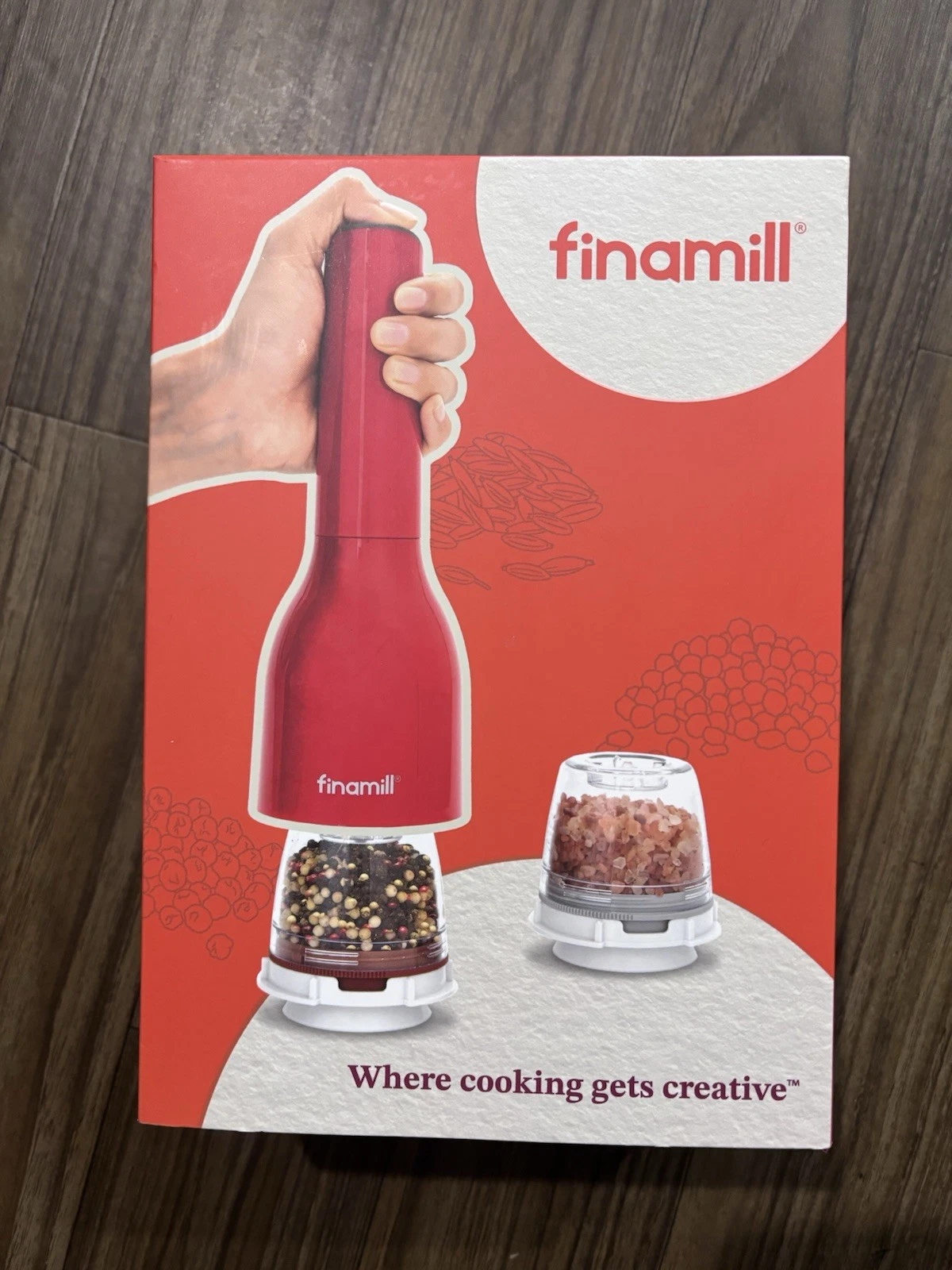 FinaMill Spice Grinder With 2 Finapod Pro Plus Pods RED. New/Sealed