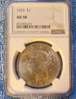 1923 P AMERICAN PEACE SILVER DOLLAR◢TRUSTED ✪ NGC AU58 ✪90%SILVER