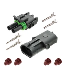 Delphi Weather Pack 2 Pin Sealed Connector Kit 14-16 AWG