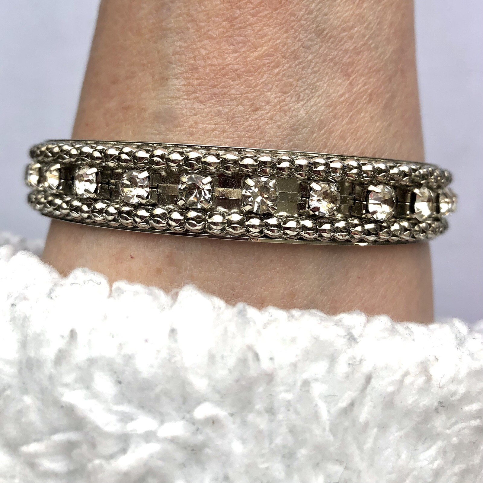 Rhinestone Bangle Bracelet Stackable Boho Spring … - image 5