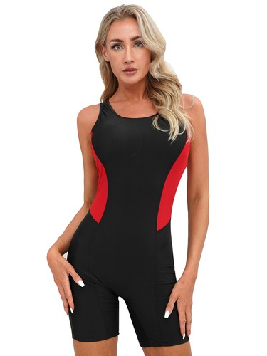CHICTRY Damen Sport Badeanzug Mit Bein Einteiler Bademode Surfen Badebekleidung - 第 7/23 張圖片