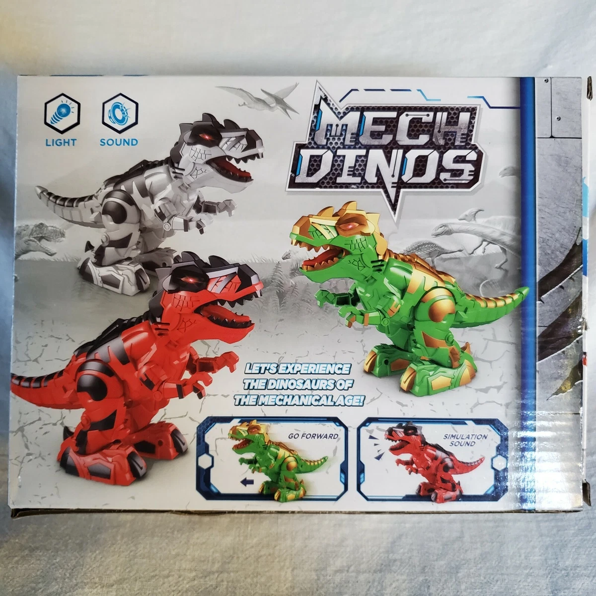 Mech Dino Walking T rex with Lights and Sound red black eBay