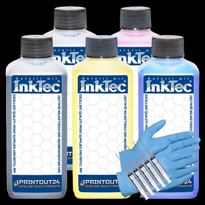 5X 100Ml InkTec  CISS Pigment Ink Refill For HP 981A 981X 981Y XL BK Y M C