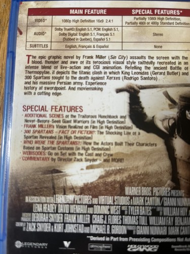 300 Blu-ray Gerard Butler Lena Headey David Wenham Addition Scenes Movie - Picture 4 of 5