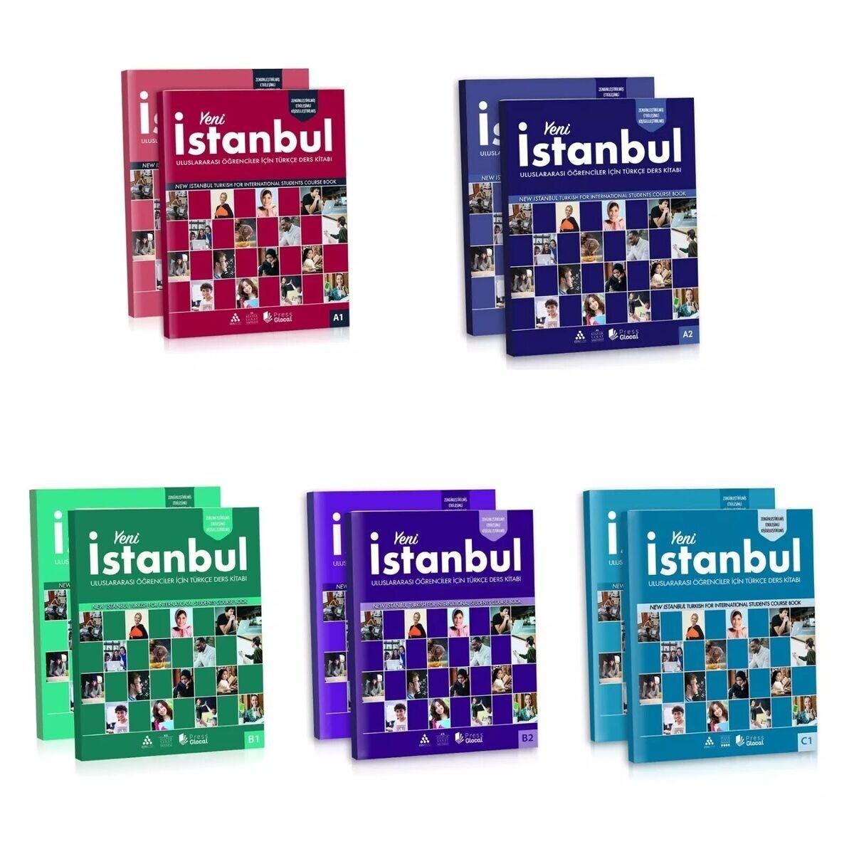 New istanbul A1-A2-B1-B2-C1 Complete Turkish Book Set For
