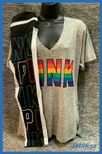 Victoria's Secret Pink Rainbow Legging Tee Shirt  Ultimate Leggings Set Black S