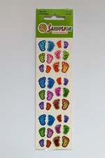 Vintage SandyLion Prismatic Rainbow Footptints Stickers Sealed