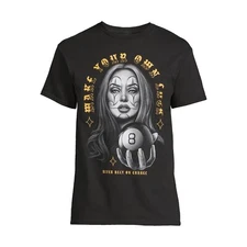 3XLARGE Make Your Own Luck, Never Rely on Change Black Graphic T-Shirt 8 BALL