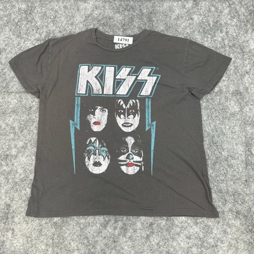 KISS T-Shirt Women's Large Faded 