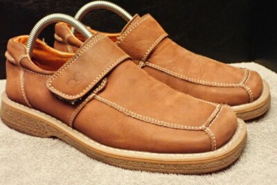 Christian Gallery Brown Leather Slip-On Loafers Hook & Loop  display picture 1