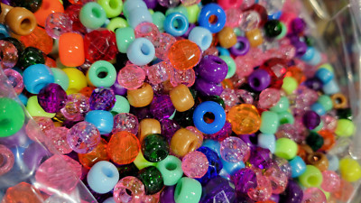 5Lb (5000+) Bulk Pony Beads Mixed Assorted Colors Style Craft *USA Seller*