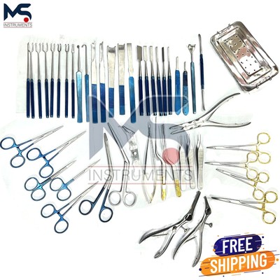 Tebbet Rhinoplasty Set of 43 Pcs Plastic Surgery Instruments With Box