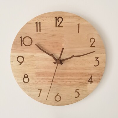 clock wall wood art eco bio natural tree analog best gift #1