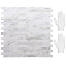 STICKGOO Peel and Stick Backsplash, PVC Wall Tiles Stick on Backsplash for Ki...