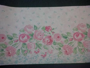 Victorian Floral Roses In Pinks Wide Wallpaper Border 27in Ebay
