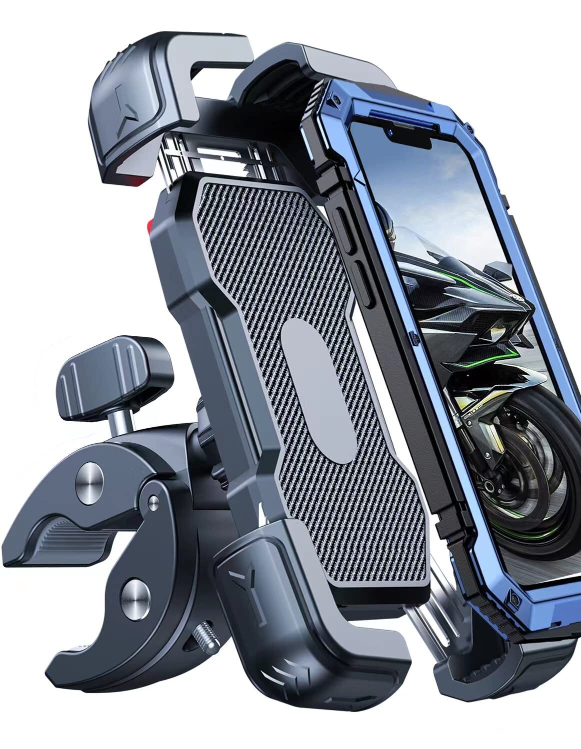 Motorcycle Phone Mount Holder, [150mph Wind Anti-Shake][7.2inch Big Phone Fri...