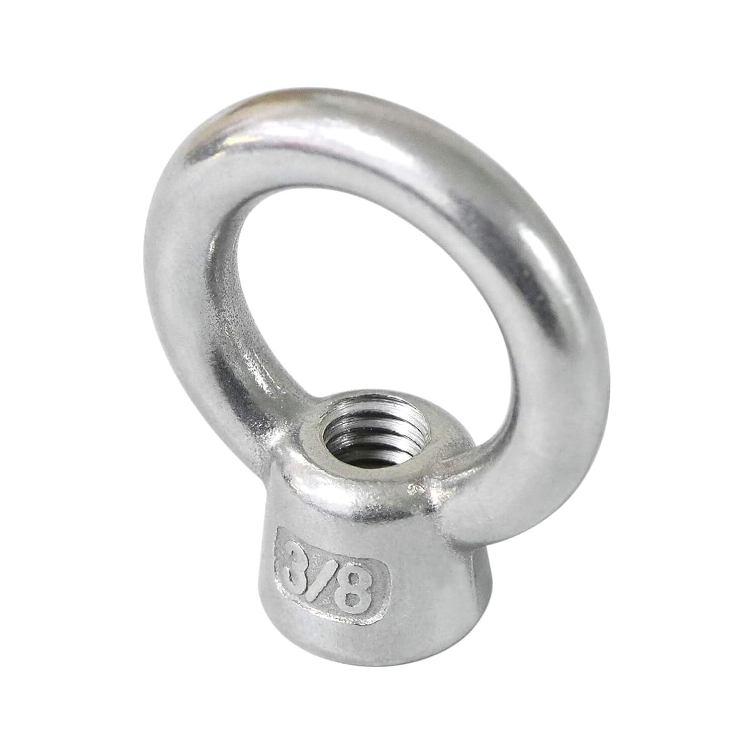 4 Packs 316 Stainless Steel Eye Nuts 3/8\" UNC Female Thread Fasteners