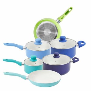 White Ceramic Nonstick Cookware With Lid 10 Piece Pots Pans Set Cool Ebay