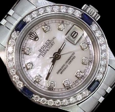 Rolex Ladies Datejust Date Jubilee Steel Diamond Dial Bezel Sapphire Watch