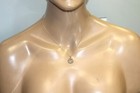 925 silver Gold Plated Vermeil lab grown diamond .01ct pendant necklace coin 18" — photo 9