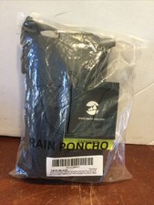 Saphirose Rain Poncho Coat For Adults Hooded Waterproof With Zipper Outdoor Blac