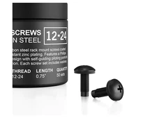 AC Infinity Carbon Steel 12/24 Rack Screws and Nylon Washers. 50 sets