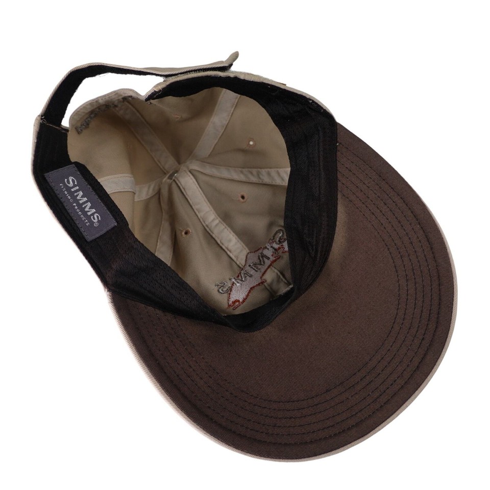 Vintage Simms Fishing Bozeman Montana Long Bill Fishing Hat Tan eBay