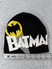 Batman H M Beanie Toque Youth 4-8Y Black Knit Cotton Acrylic Polyester Blend Ski
